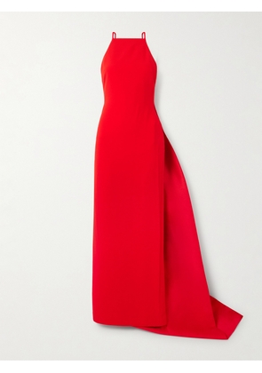 Solace London - Ulla Crepe And Draped Twill Gown - Red - UK 4,UK 6,UK 8,UK 10,UK 12,UK 14,UK 16