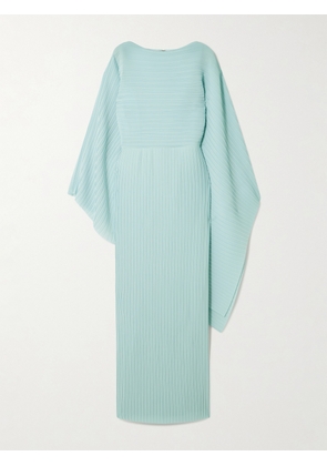 Solace London - Adami Plissé-crepe Gown - Blue - UK 4,UK 6,UK 8,UK 10,UK 12,UK 14,UK 16
