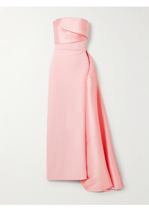 Solace London - Kinsley Strapless Draped Faille And Crepe Gown - Pink - UK 4,UK 6,UK 8,UK 10,UK 12,UK 14,UK 16