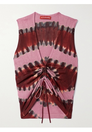 Altuzarra - Jofur Ruched Tie-dyed Knitted Top - Burgundy - x small,small,medium,large,x large