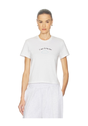 Helsa Cloud Graphic Tee in White. Size L. Also in XS, XXS, S, M, XL.