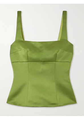 Emilia Wickstead - Trixie Paneled Duchesse-satin Top - Green - UK 4,UK 6,UK 8,UK 10,UK 12,UK 14,UK 16