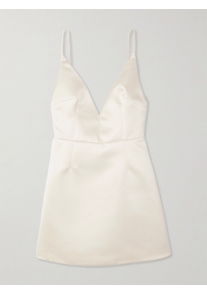 Emilia Wickstead - Vero Open-back Duchesse-satin Mini Dress - Ivory - UK 4,UK 6,UK 8,UK 10,UK 12,UK 14,UK 16