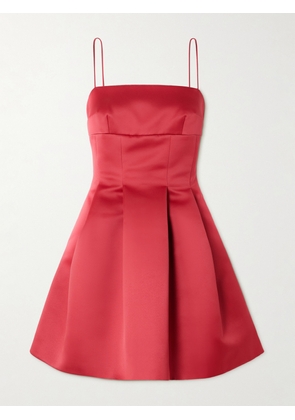 Emilia Wickstead - Honor Pleated Duchesse-satin Mini Dress - Red - UK 4,UK 6,UK 8,UK 10,UK 12,UK 14,UK 16,UK 18