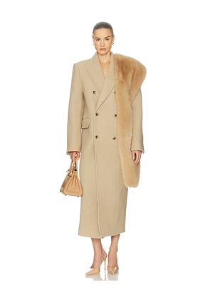 Helsa Boyfriend Coat in Tan. Size L. Also in XS, XXS, S, M, XL.