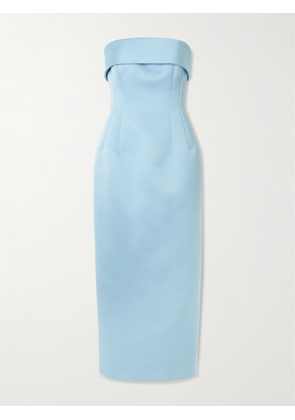 Emilia Wickstead - Keeley Mudu Strapless Duchesse-satin Midi Dress - Blue - UK 4,UK 6,UK 8,UK 10,UK 12,UK 14,UK 16,UK 18