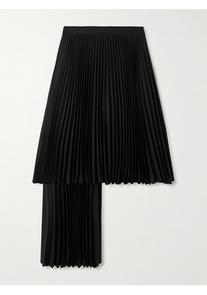 Bottega Veneta - Layered Pleated Twill Midi Skirt - Black - IT36,IT38,IT40