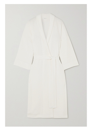 Skin - Skylar Belted Waffle-knit Organic Cotton Robe - White - 01,2,3,4,5