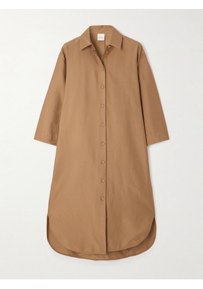 Max Mara - Sella Cotton-blend Poplin Midi Shirt Dress - Brown - UK 2,UK 4,UK 6,UK 8,UK 10,UK 12,UK 14,UK 16,UK 18