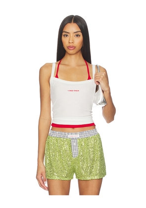 HAND OVER Matt Tank Top in White. Size L. Also in S, M.