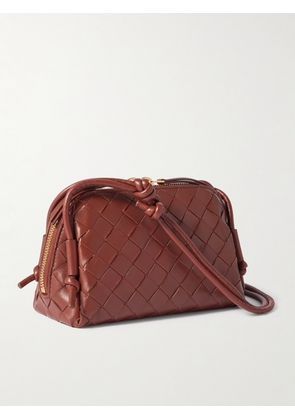 Bottega Veneta - Concert Pouch Intrecciato Leather Shoulder Bag - Brown - One size