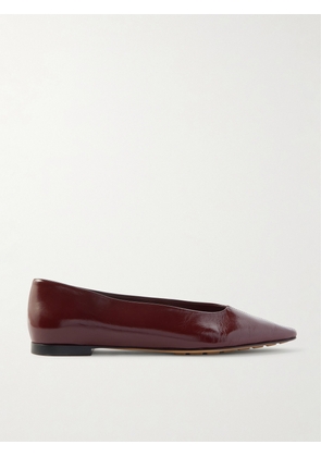 Bottega Veneta - Sofia Patent-leather Point-toe Ballet Flats - Burgundy - IT37,IT38,IT39,IT40,IT41