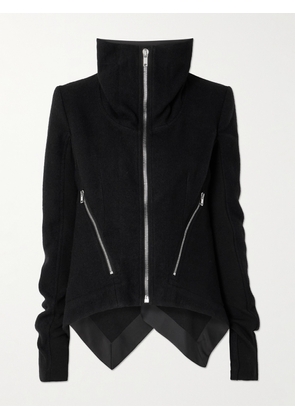 Rick Owens - Giacca Satin-trimmed Boiled-wool Turtleneck Jacket - Black - IT38,IT40,IT42,IT44,IT46,IT48