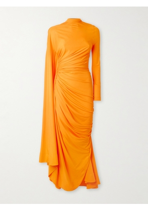 Bottega Veneta - Draped Gathered Jersey Maxi Dress - Orange - IT34,IT36,IT38,IT40