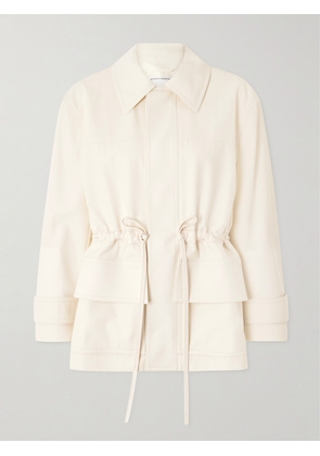 Bottega Veneta - Leather-trimmed Cotton-twill Jacket - Cream - IT36,IT38,IT40