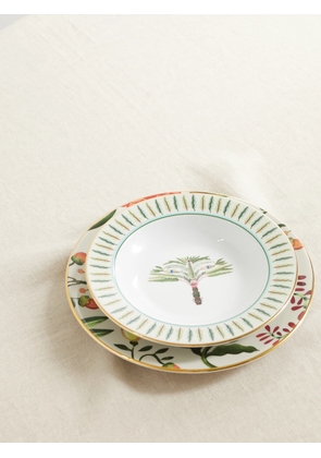 La DoubleJ - Libellula Gold-plated Porcelain Soup And Dinner Plate Set - White - One size