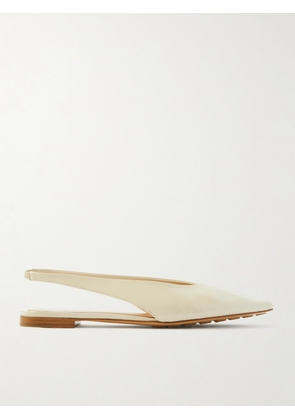Bottega Veneta - Sofia Leather Slingback Point-toe Flats - Cream - IT37,IT38,IT39,IT40