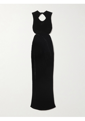 Rick Owens - Twisted Open-back Cutout Velvet Gown - Black - IT38,IT40,IT42,IT44,IT46,IT48