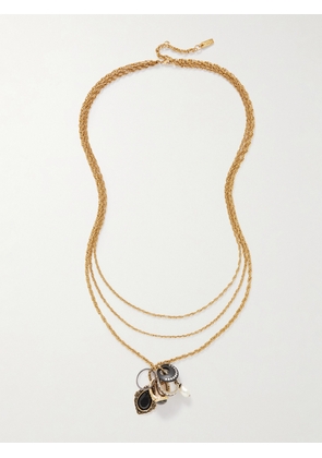 Chloé - Gold- And Silver-tone, Crystal And Faux Pearl Necklace - One size