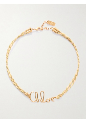 Chloé - Gold-tone And Cord Necklace - One size