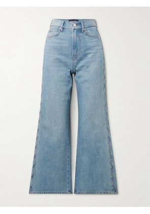 Veronica Beard - Taylor Cropped Scalloped High-rise Wide-leg Jeans - Blue - 24,25,26,27,28,29,30,31,32