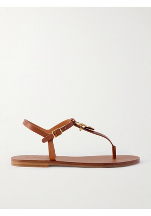 Chloé - Charms Embellished Leather Sandals - Brown - IT35,IT36,IT37,IT38,IT39,IT40,IT41