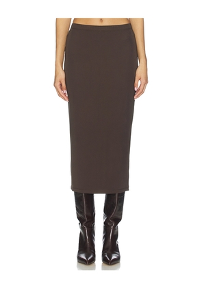 Good American Matte Jersey Midi Pencil Skirt in Brown. Size L. Also in M, S, XL/1X, XS, XXL/2X, XXXL/3X, XXXXL/4X.