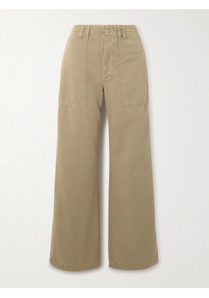 AGOLDE - Yuna Cotton-twill Wide-leg Pants - Brown - 23,24,25,26,27,28,29,30,31,32