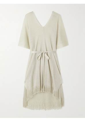 Max Mara - Donnola Metallic Open-knit Kaftan - Ivory - One size
