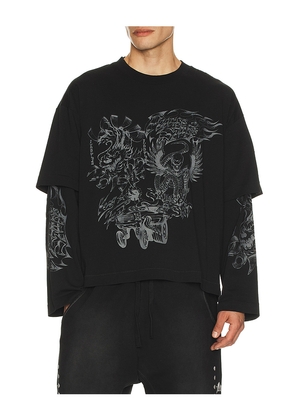 Jungles Loud Noises Long Sleeve Tee in Black. Size L. Also in S, M, XL/1X.