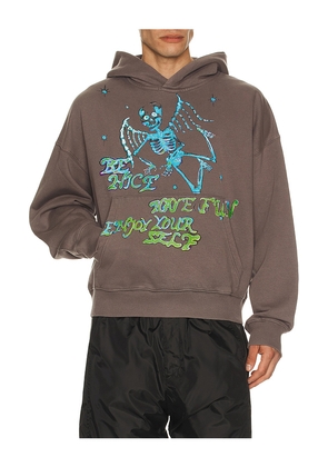 Jungles Enjoy Yourself Hoodie in Grey. Size L. Also in S, M, XL/1X.