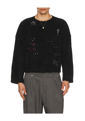 Jungles Impulses Boxy Knit Sweater in Black. Size L. Also in S, M, XL/1X.