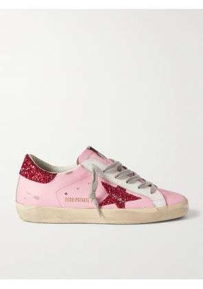 Golden Goose - Superstar Glittered Distressed Leather Sneakers - Pink - IT35,IT36,IT37,IT38,IT39,IT40,IT41,IT42