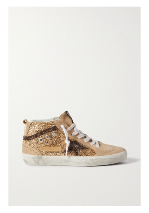 Golden Goose - Midstar Glittered Distressed Suede High-top Sneakers - IT35,IT36,IT37,IT38,IT39,IT40,IT41,IT42
