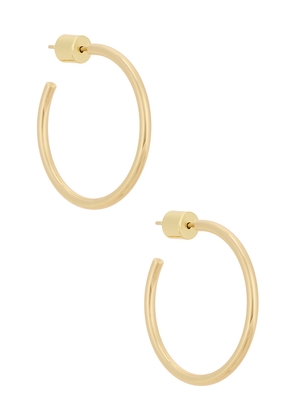 Jennifer Fisher 1 Thread Mini Hoops in Metallic Gold.