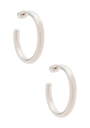 Jennifer Fisher Lilly Mini Hoops in Metallic Silver.