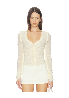 Free People x REVOLVE Worn To Be Wild Bodysuit in Ivory. Size L. Also in XS, S, M, XL.