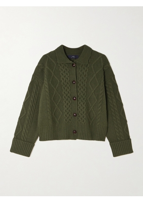 Arch4 - Columbia Cable-knit Cashmere Cardigan - Green - x small,small,medium,large,x large