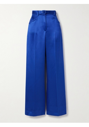 Gabriela Hearst - Norman Belted Silk-satin Straight-leg Pants - Blue - IT36,IT38,IT40,IT42,IT44,IT46,IT48