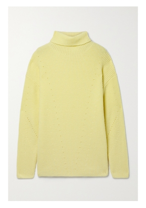 LAPOINTE - Ribbed Cashmere And Silk-blend Turtleneck Sweater - Yellow - x small,small,medium,large
