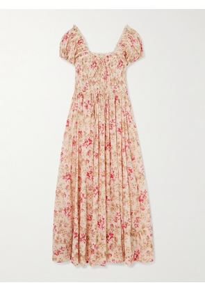 DÔEN - Stanza Lace-trimmed Floral-print Organic Cotton-voile Midi Dress - Multi - xx small,x small,small,medium,large,x large,xx large