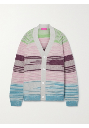 The Elder Statesman - Mix N Marl Striped Cashmere Cardigan - Pink - x small,small,medium,large