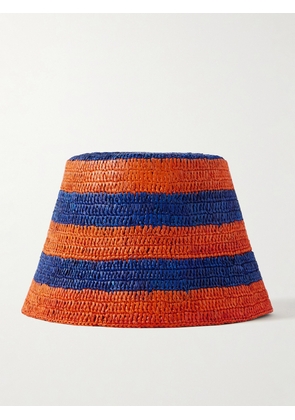 Etro - Striped Raffia Bucket Hat - Orange - One size