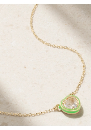 Alison Lou - Heart 14-karat Gold, Topaz And Enamel Necklace - One size