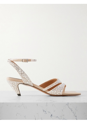 Stella McCartney - Crystal-embellished Brushed Sandals - Silver - IT36,IT37,IT37.5,IT38,IT38.5,IT39,IT40,IT41