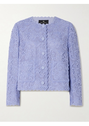 Etro - Scalloped Corded Lace Jacket - Blue - IT38,IT40,IT42,IT44,IT46,IT48,IT50