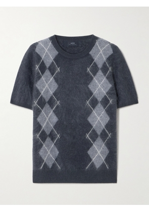 Arch4 - Abel Argyle Brushed Organic Cashmere Sweater - Gray - x small,small,medium,large,x large
