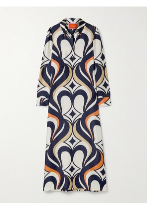 La DoubleJ - Icon Printed Silk-twill Maxi Shirt Dress - Multi - xx small,x small,small,medium,large,x large,xx large