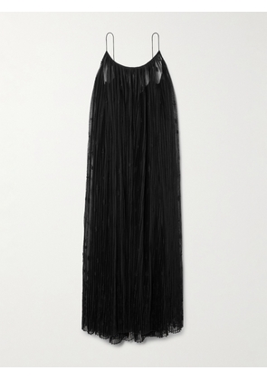 TOTEME - Embroidered Recycled Plissé-tulle Maxi Dress - Black - DK32,DK34,DK36,DK38,DK40,DK42