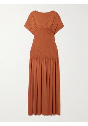 TOTEME - Pleated Stretch-jersey Maxi Dress - Orange - x small,small,medium,large,x large